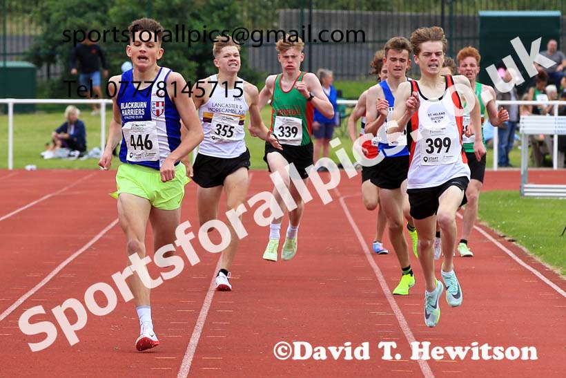 Mens under-17s 1500 metres, 2023 Northern Under-13s, Under-15s and Under-17s, Middlesbrough.  Photo: David T. Hewitson/Sports for All Pics